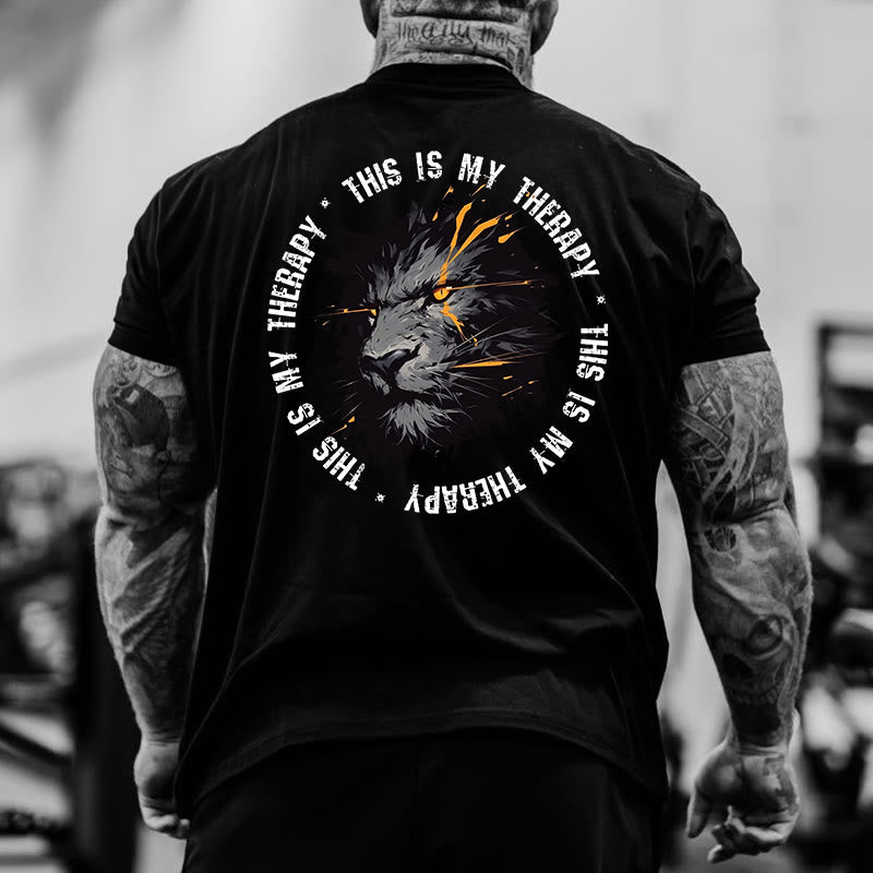 Gym 100% Cotton This Is My Therapy Print T-shirt