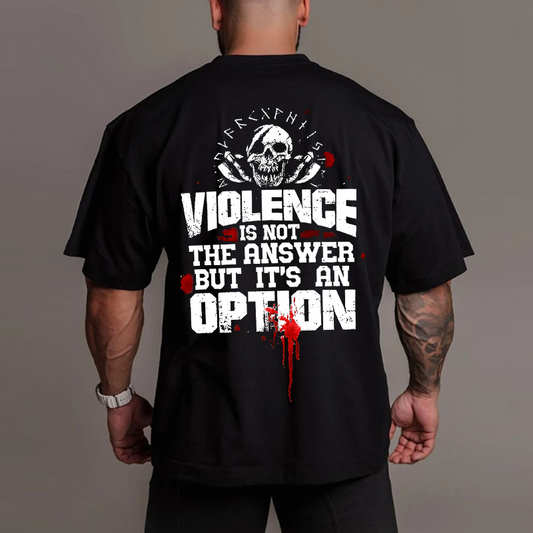 Gym 100% Cotton Violence Is Not The Answer Print T-shirt