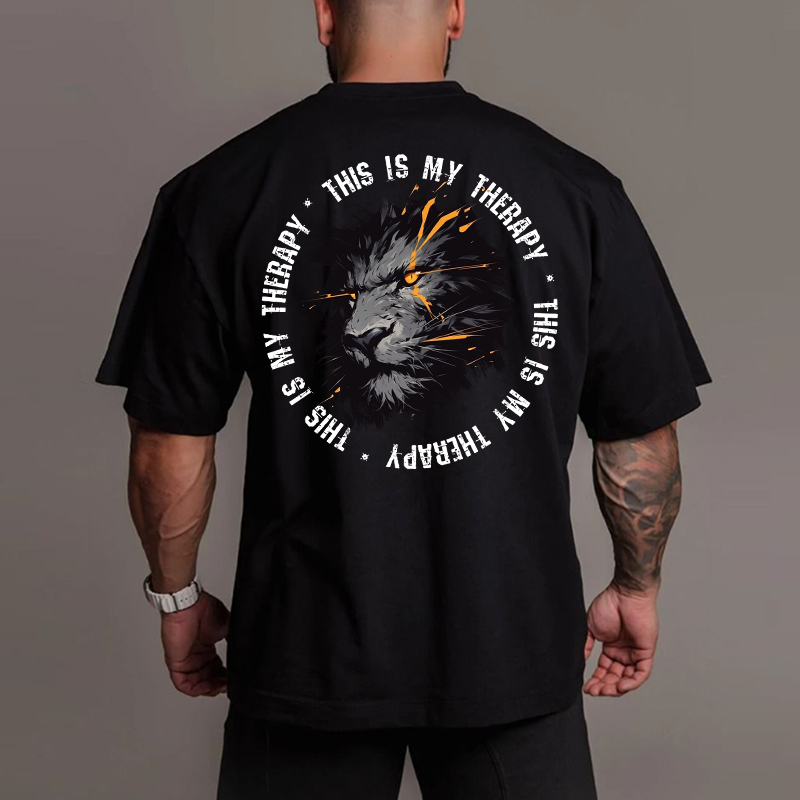 Gym 100% Cotton This Is My Therapy Print T-shirt