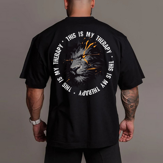 Gym 100% Cotton This Is My Therapy Print T-shirt