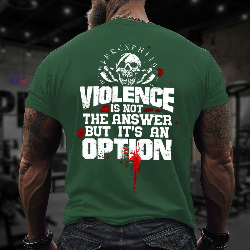 Gym 100% Cotton Violence Is Not The Answer Print T-shirt